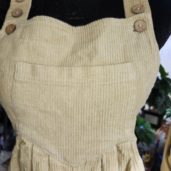 25046&7.  NWT!!  BiBi Corduroy Overalls Beige Sz S  . - Picture 8 of 13